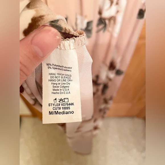 NWT PinkBlush Light Pink Floral Hi Low Midi Maternity/Nursing Dress - Picture 5 of 5